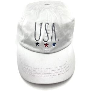 Rae Dunn David and Young USA Baseball Cap White Adjustable Hat United States